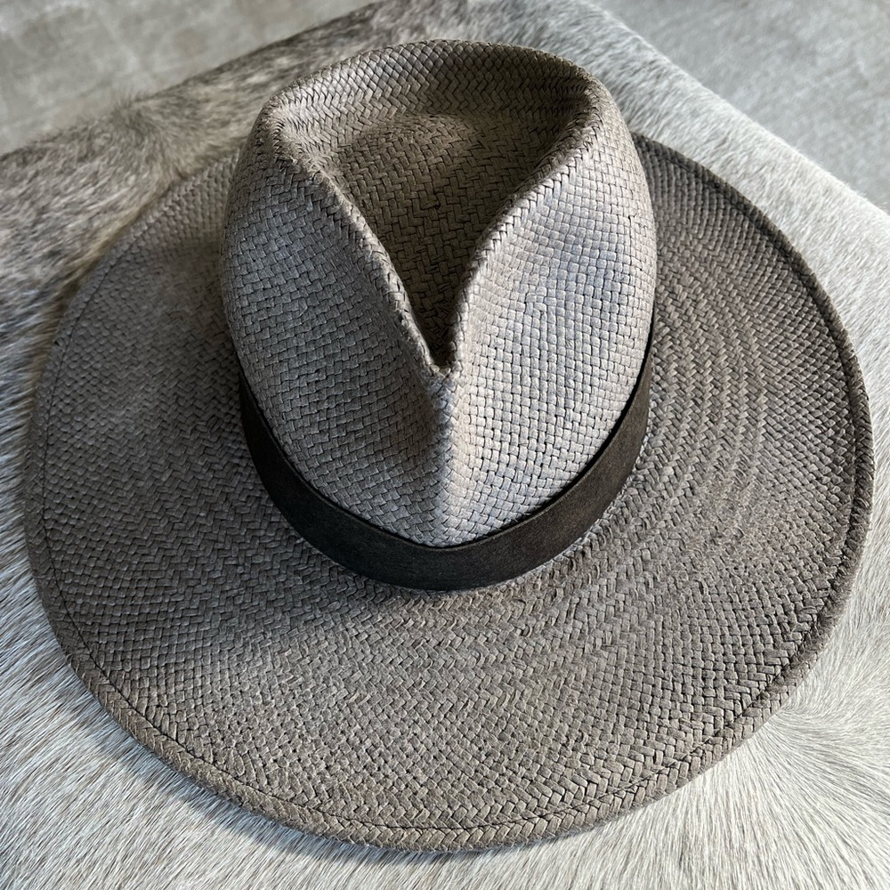 Janessa Leone Black Packable Straw Hat Simone Size Small